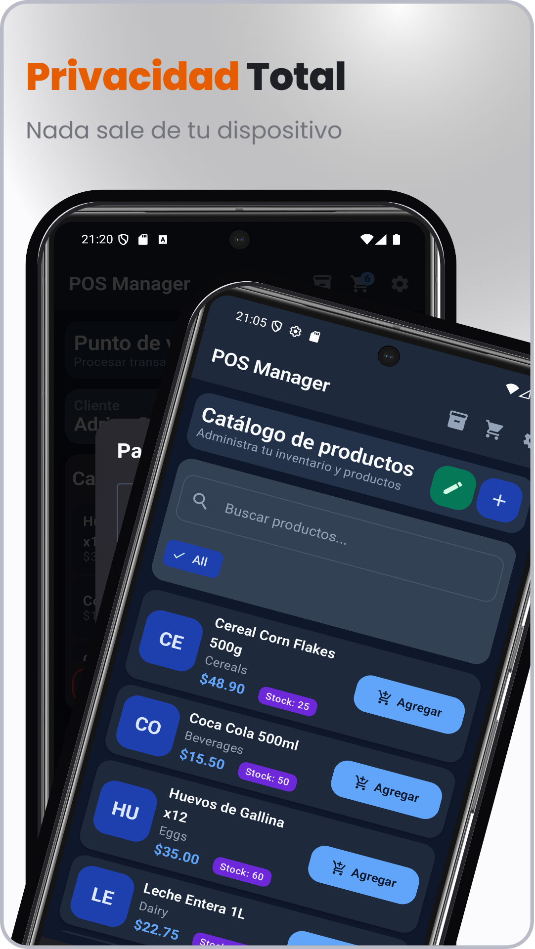 Captura de POSManager: TPV y Caja Ventas