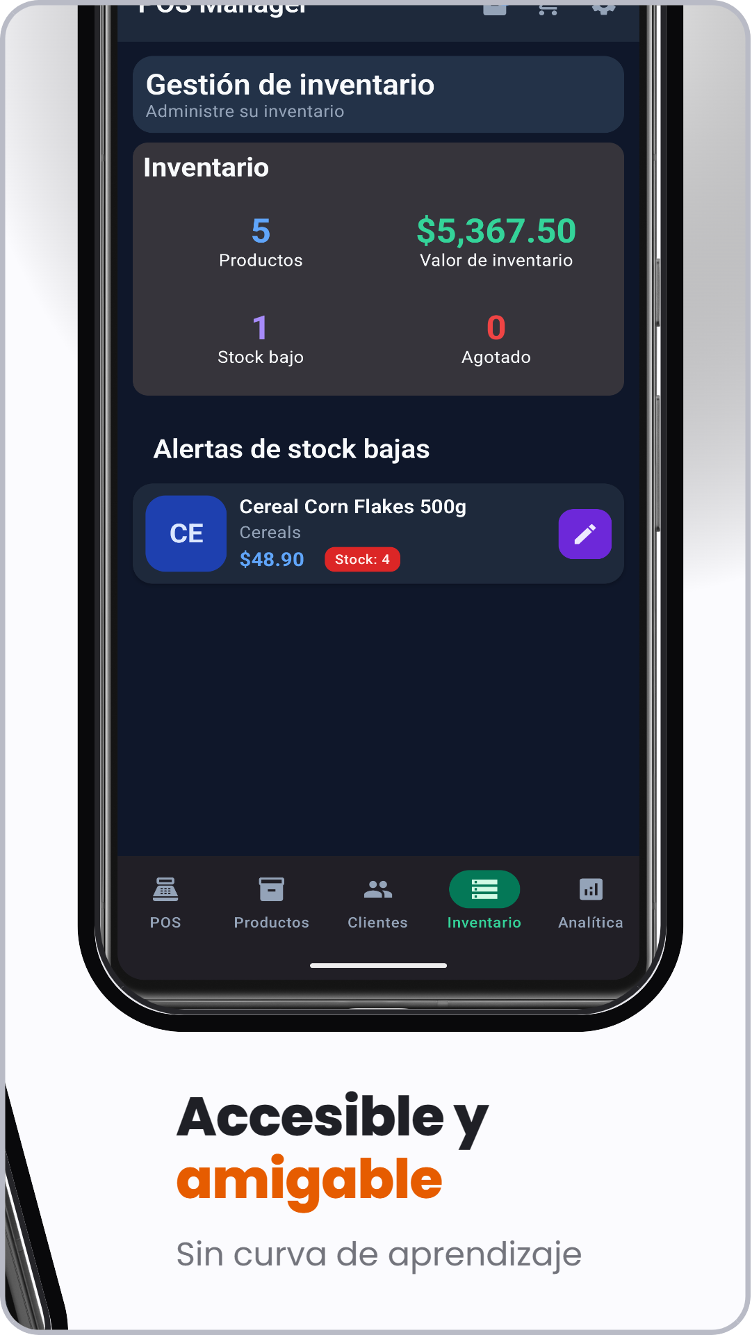 Captura de POSManager: TPV y Caja Ventas